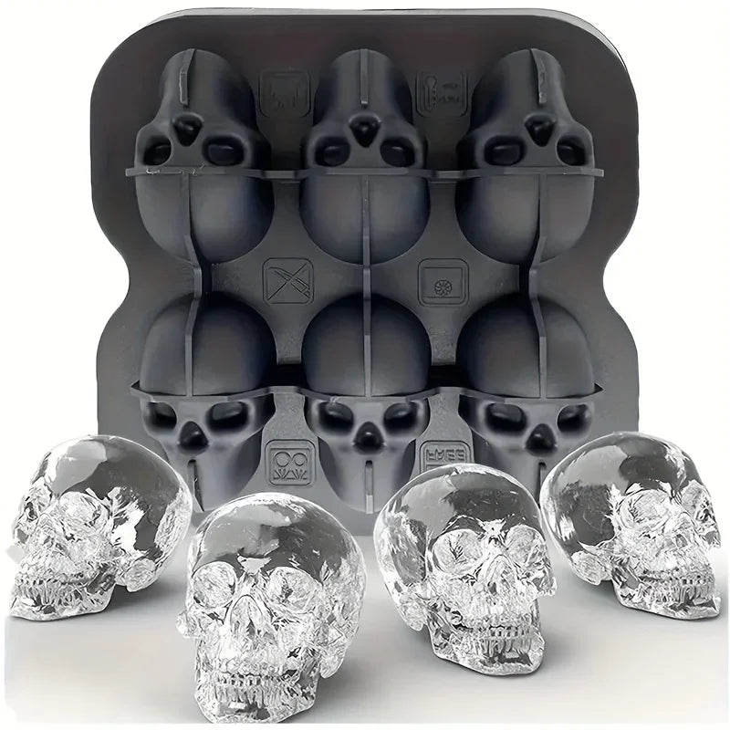 Food Grade Silicone 3D Skull Ice Cube Tray