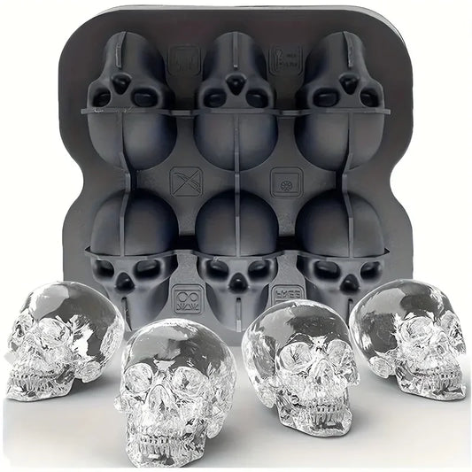 Food Grade Silicone 3D Skull Ice Cube Tray