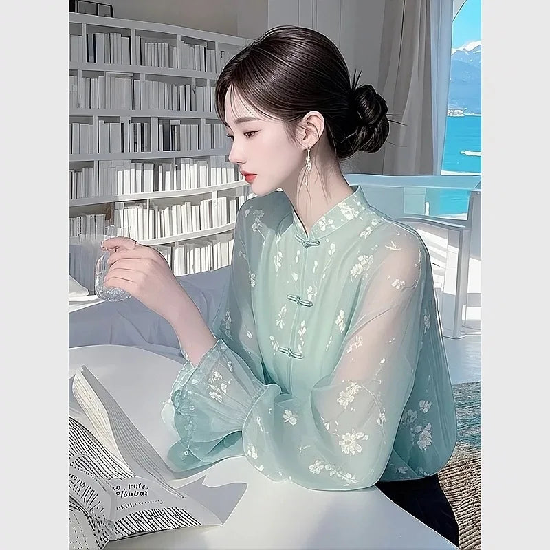 Primavera Vintage Blusa Mujer Ropa Mujer Tops Camisa Casual Moda Ropa Manga Larga Streetwear Otoño Elegante Estilo Étnico