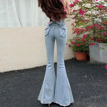 High Waist 3D Bow Knot Jeans
