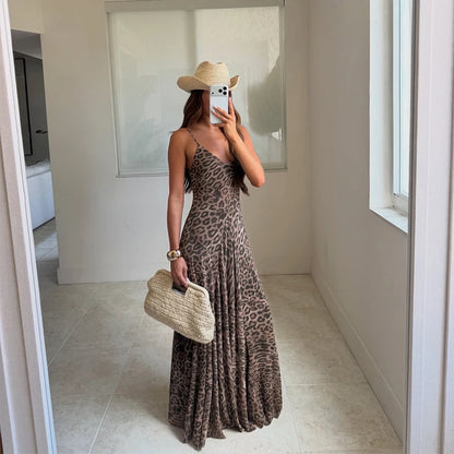 Leopard Printed Sling Dress
