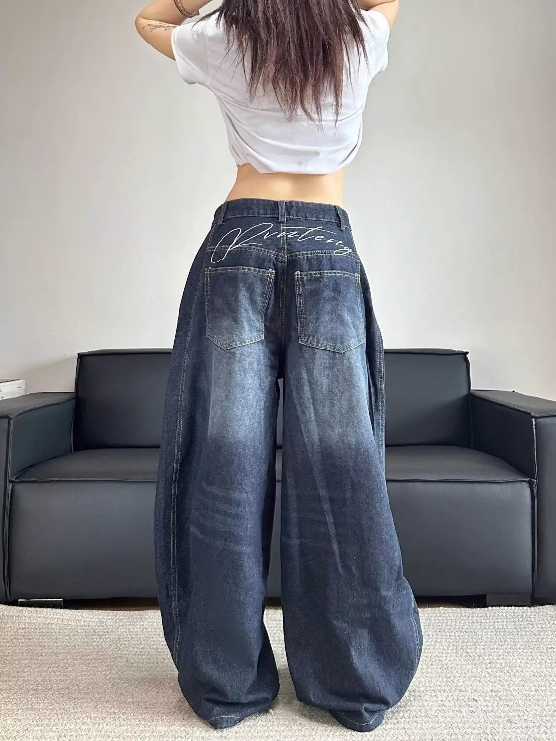 Embroidered Patchwork Jeans