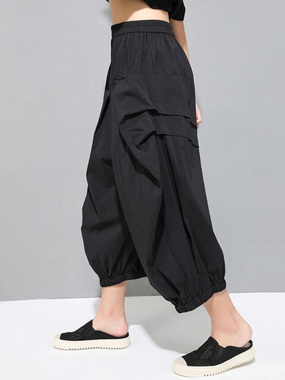 High Elastic Waist Pleated Pants