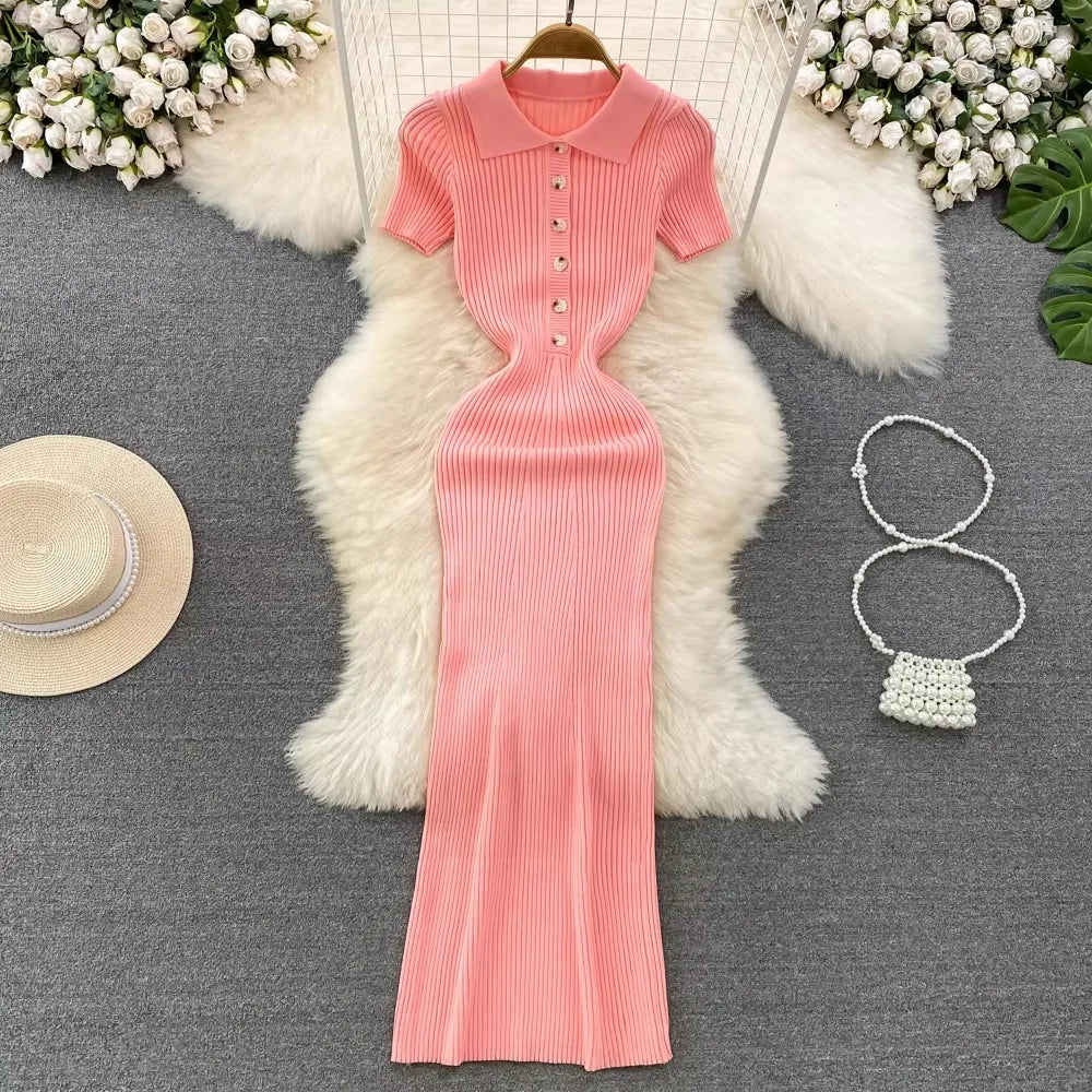 Polo Knitted Long Dress