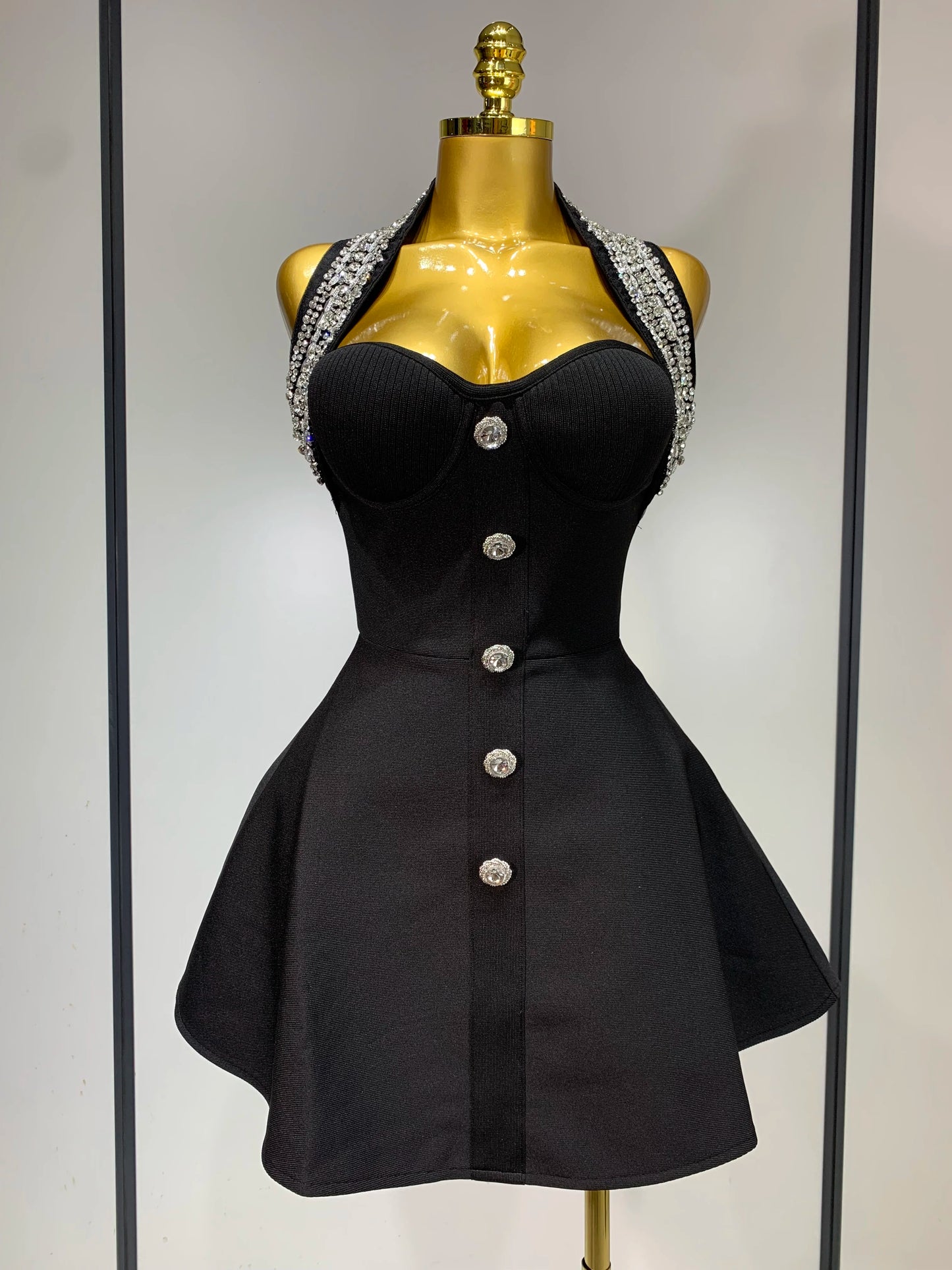 Backless Beading A Line Bandage Dress