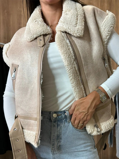 Leather Sherpa Vest