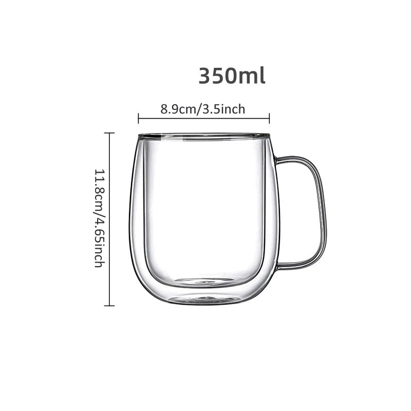 Double Wall Glass Cup with Handle