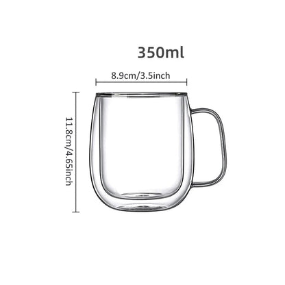 Double Wall Glass Cup with Handle
