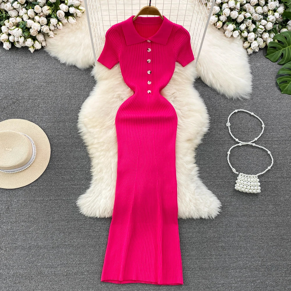 Polo Knitted Long Dress