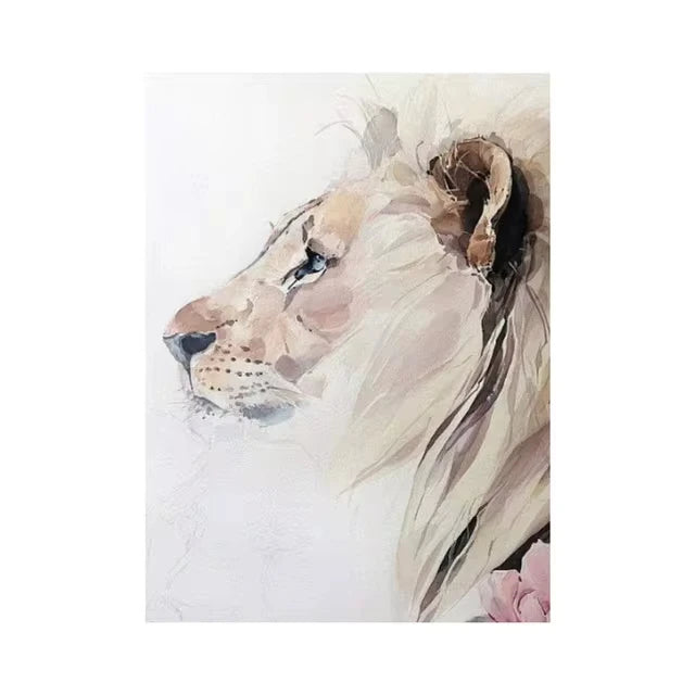 Lion Family Canvas Painting Print