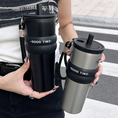 Thermos Bottle Straw Cup