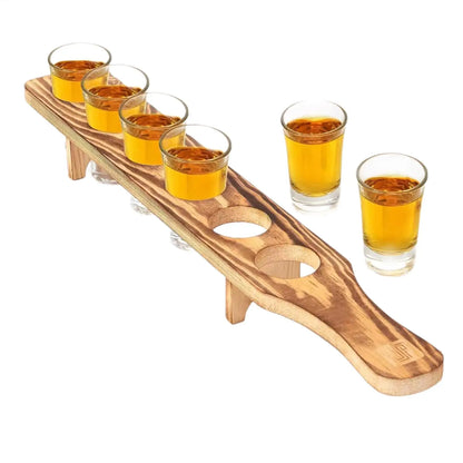 Wooden Shot Glass Serving Tray