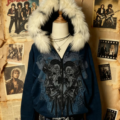 Fur Collar Zipper Hoodie
