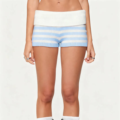 Striped Knit Micro Shorts
