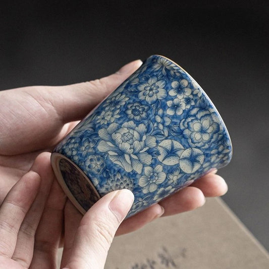 Antique Blue White Ceramic Teacup