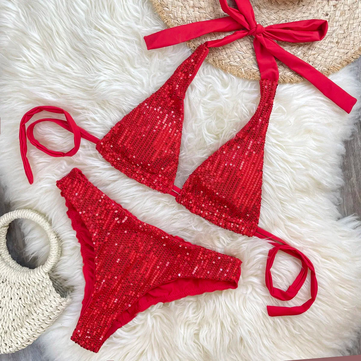 Bikini de lentejuelas brillantes