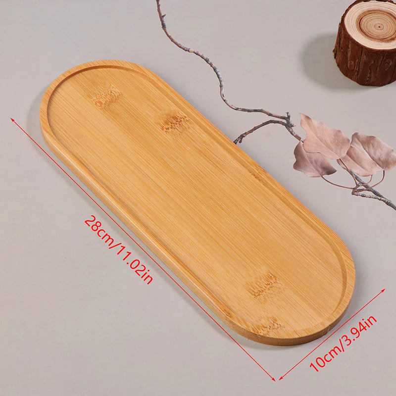 Solid Wood Round Dessert Plate