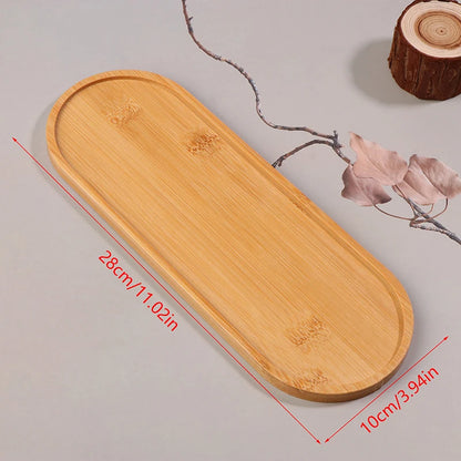 Solid Wood Round Dessert Plate