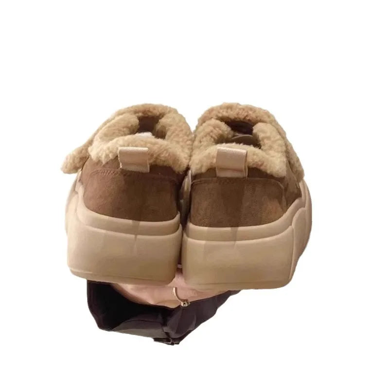 Warm Cotton Flat Bottom Slip-on Shoes