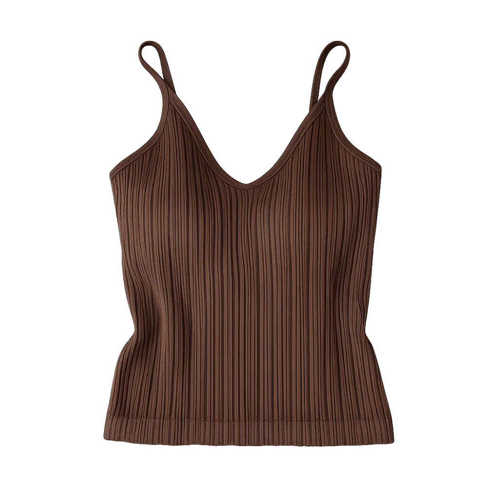 Top camisero con cuello de pico