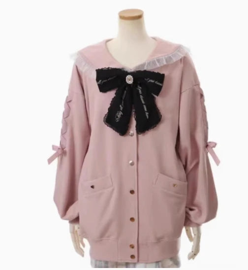 Sailor Collar Ribbon Bow Sweet Hoodie