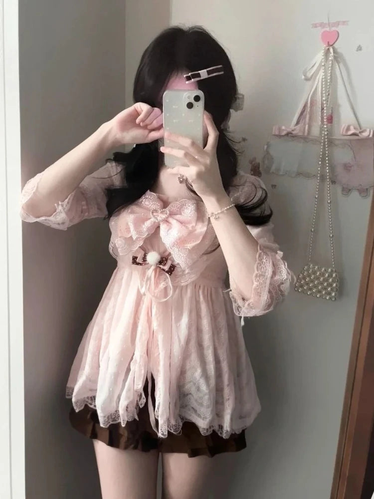 Conjunto de Falda + Top de Tirantes + Cárdigan