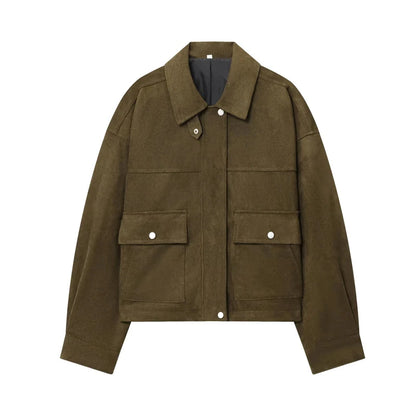 MUJER Chaquetas bomber de piel sintética para mujer, chaquetas de béisbol oversized para mujer, abrigos con cremallera, chaqueta de entretiempo para mujer, ropa de abrigo