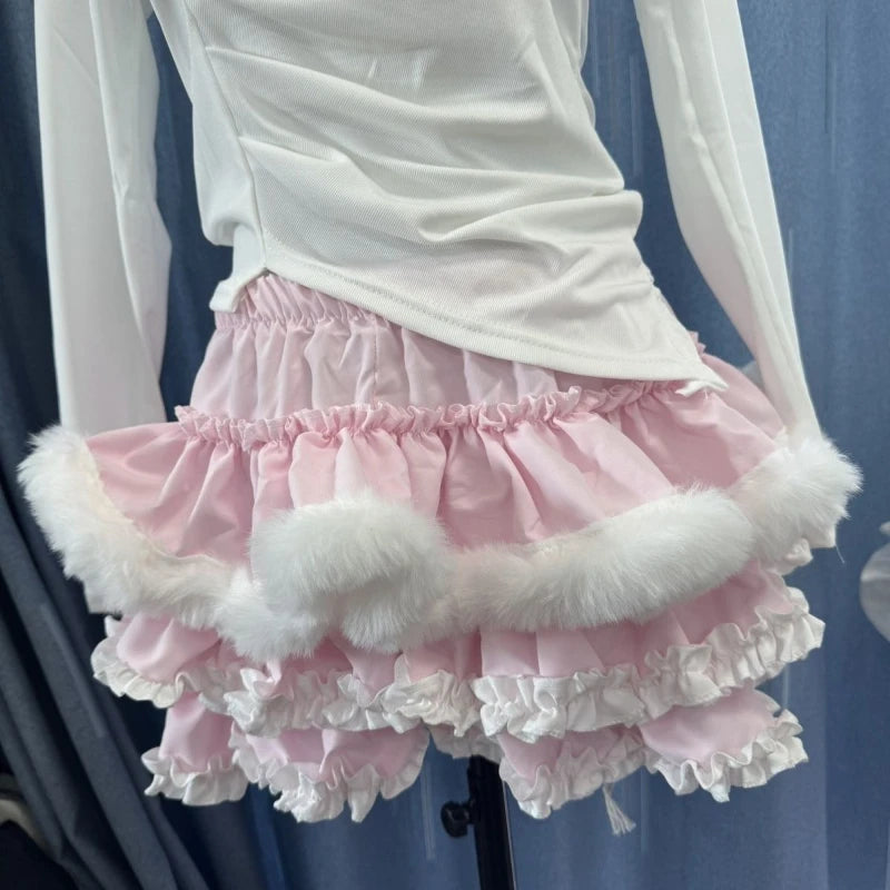 Patchwork High-waist Short Skirt