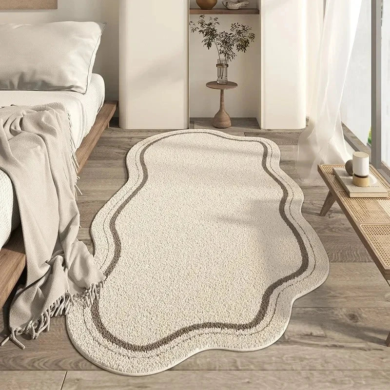 Alfombra irregular estilo crema