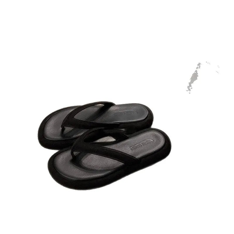 chanclas de mujer de colores caramelo, nuevo diseño, cómodas, para playa, zapatos deslizantes, sandalias de plataforma para mujer, de verano, para exterior, tipo jandal