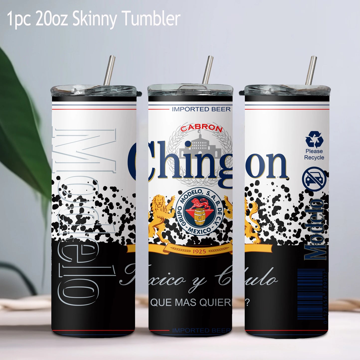 Beer Can Stainless Steel Skinny Tumbler