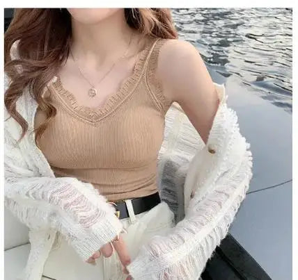 Sleeveless Lace Tank Top