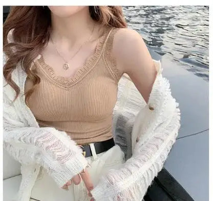 Sleeveless Lace Tank Top