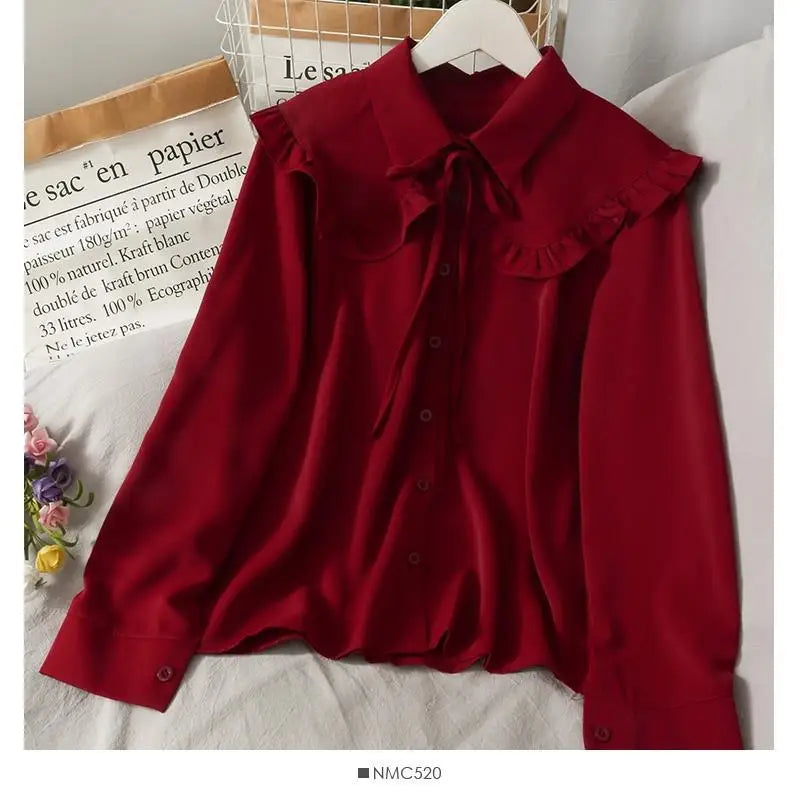 Peter Pan Collar Loose Shirt