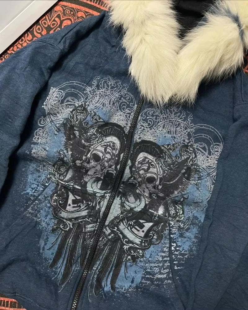 Fur Collar Zipper Hoodie