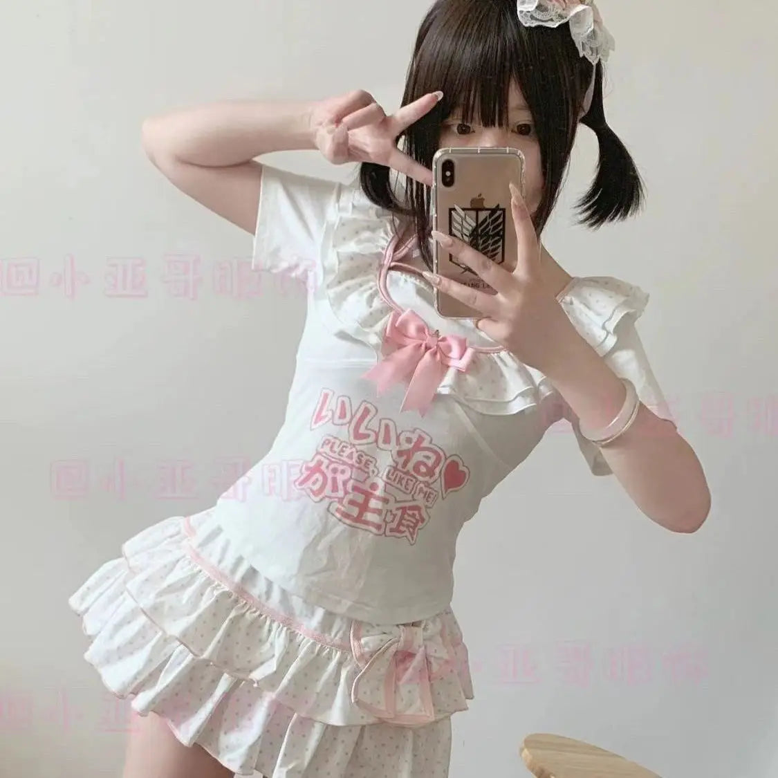 Bow Pleated Skirt