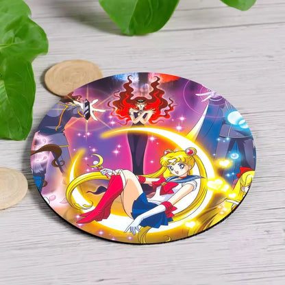 S-Sailor M-Moon Girl Anime Themed Wooden Coaster