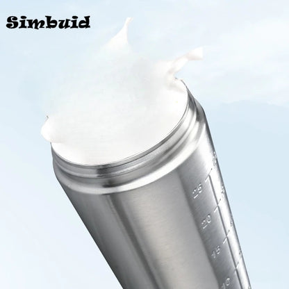 Stainless Steel Protein Powder Shaker Bottle with Steel Ball and Scale