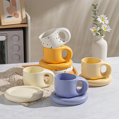 Ceramic Mug with Saucer
