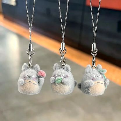 6PCS My Neighbor Totoro Flocked Charms