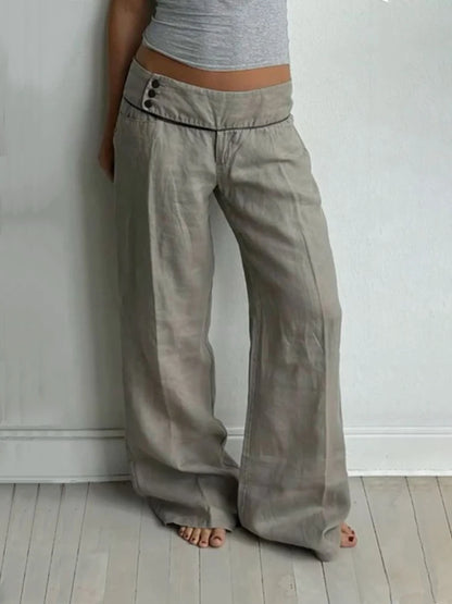 Pantalones de pernera ancha con estampado de letras blancas, nuevos de talle bajo, informales, versátiles, estilo Harajuku, ropa europea, estilo chica sexy y atrevida