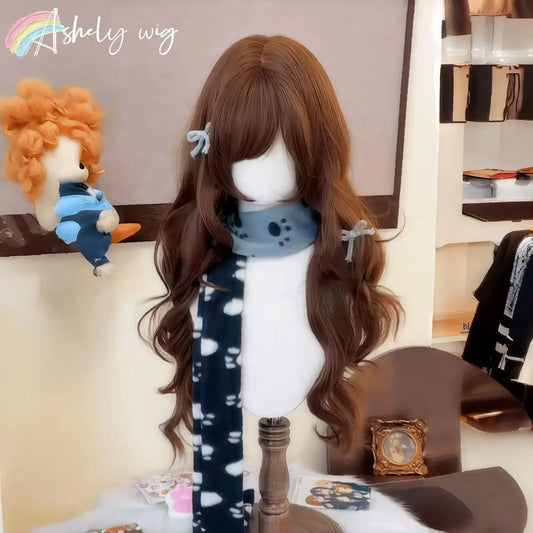 Chocolate Brown Wig with Bangs