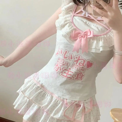 Bow Pleated Skirt