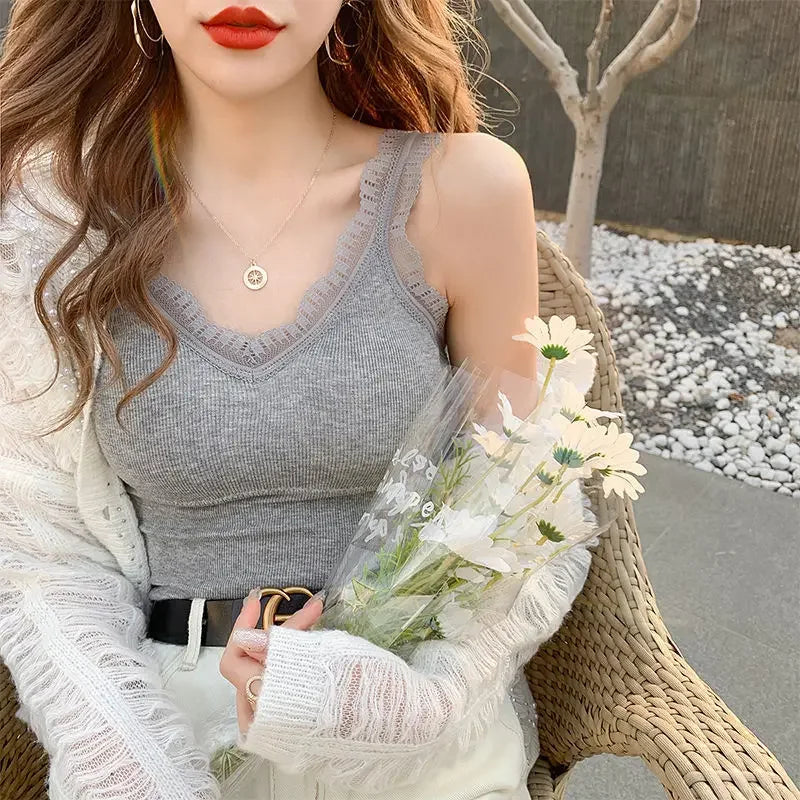 Sleeveless Lace Tank Top
