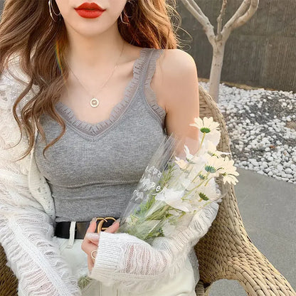 Sleeveless Lace Tank Top