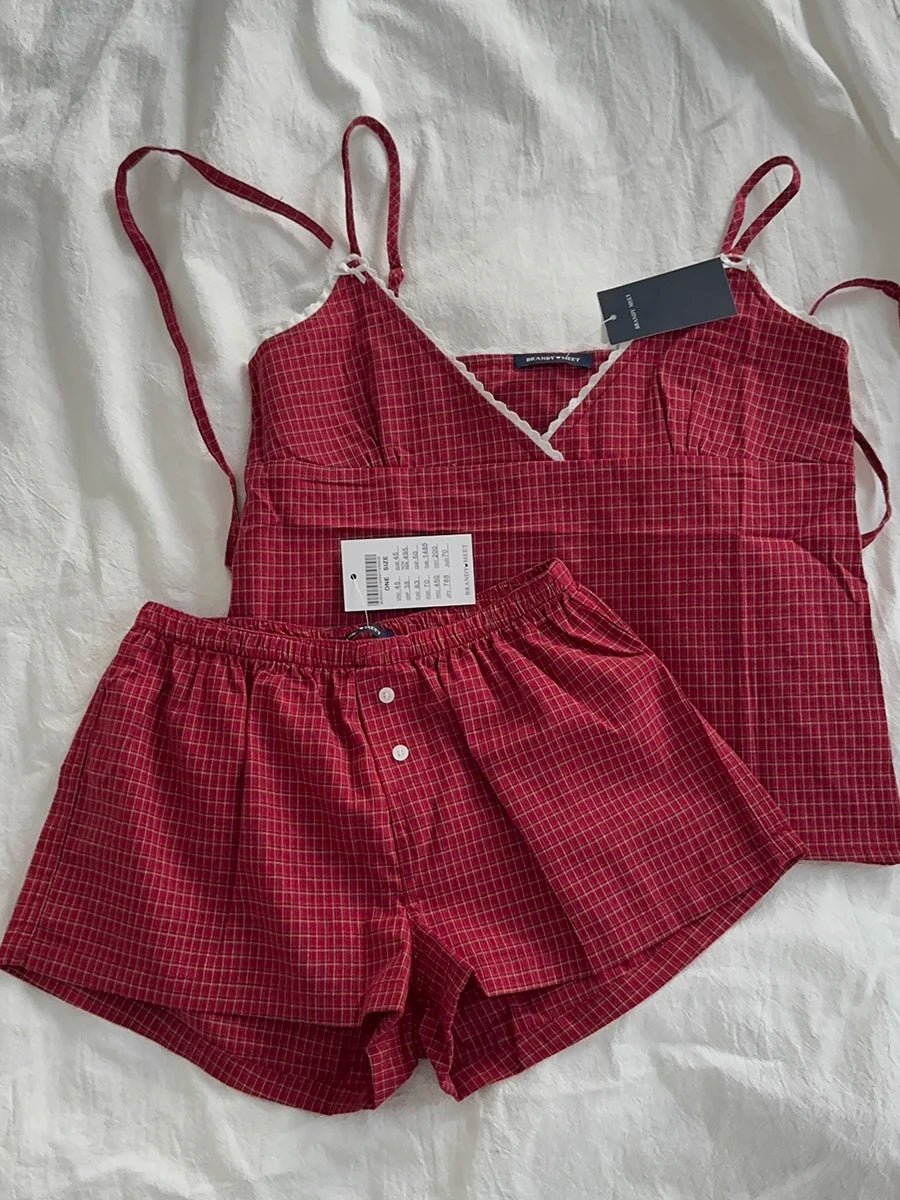 Conjunto de pantalones cortos a cuadros
