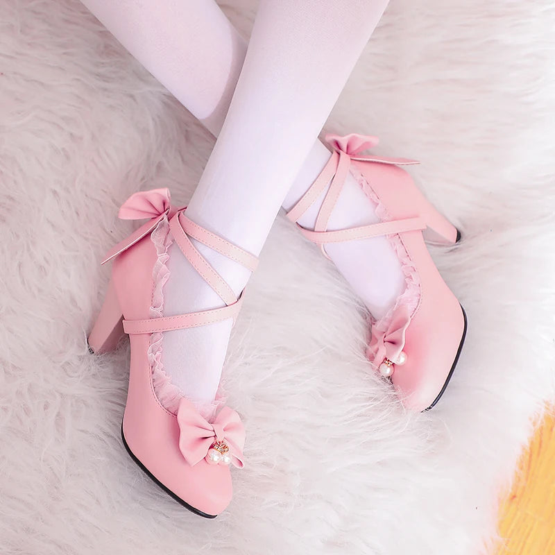 Cross Strap Spike High Heels