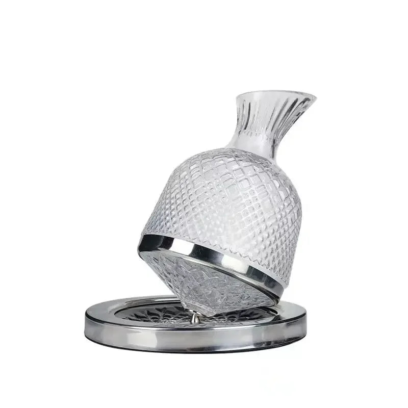 High End Crystal Glass 360 Degree Rotating Decanter Drum