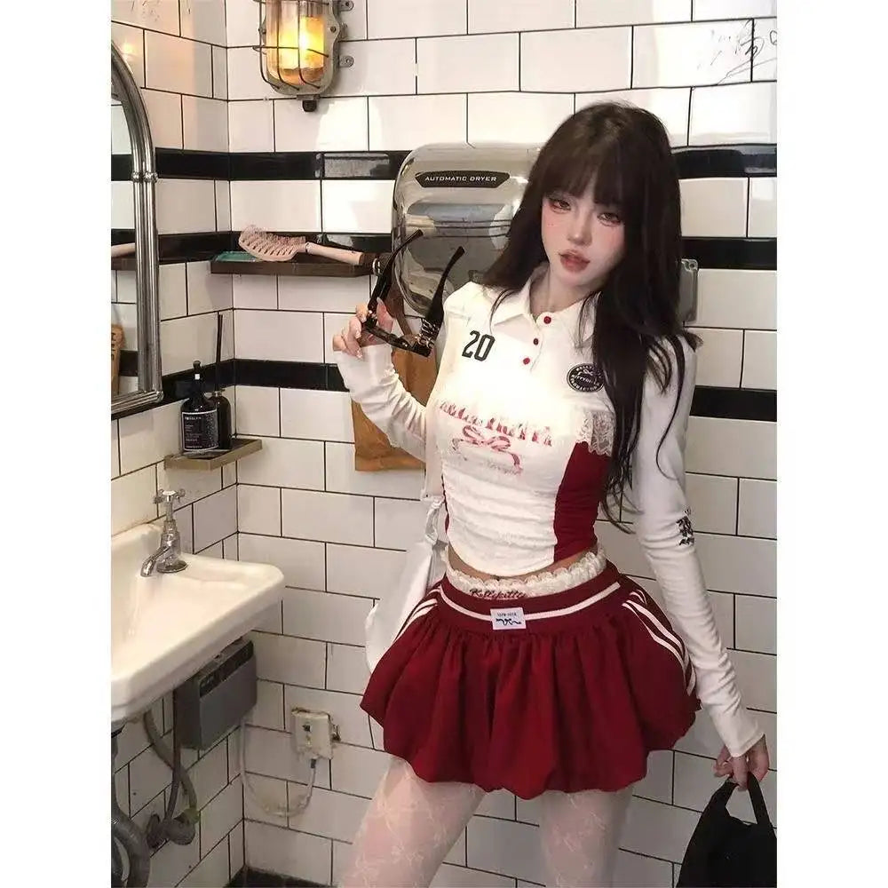 Conjunto de Top Elástico de Cuadros con Escote de Pico y Pantalones Cortos Informales con Lazo