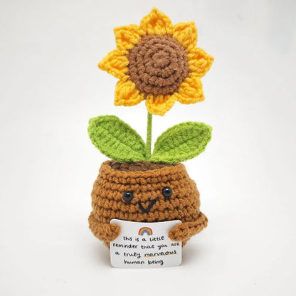 Crochet Flower Pot Decoration Hand Woven